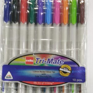 cello -Tri -Mate - 10 pcs ( أقلام جافة متعددة الألوان )